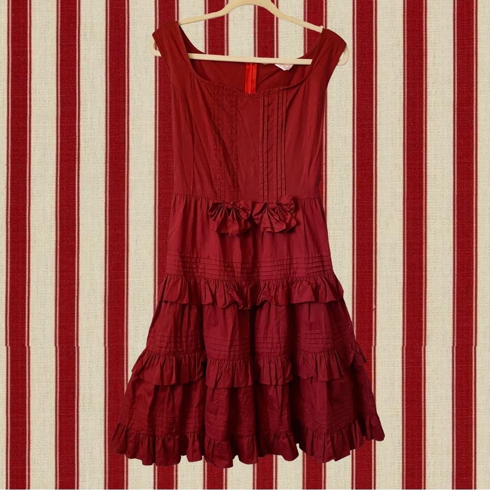 Wine Red Tiered Ruffled JSK Classic Country Lolita EGL Dress Sz XL/XXL~ Taobao